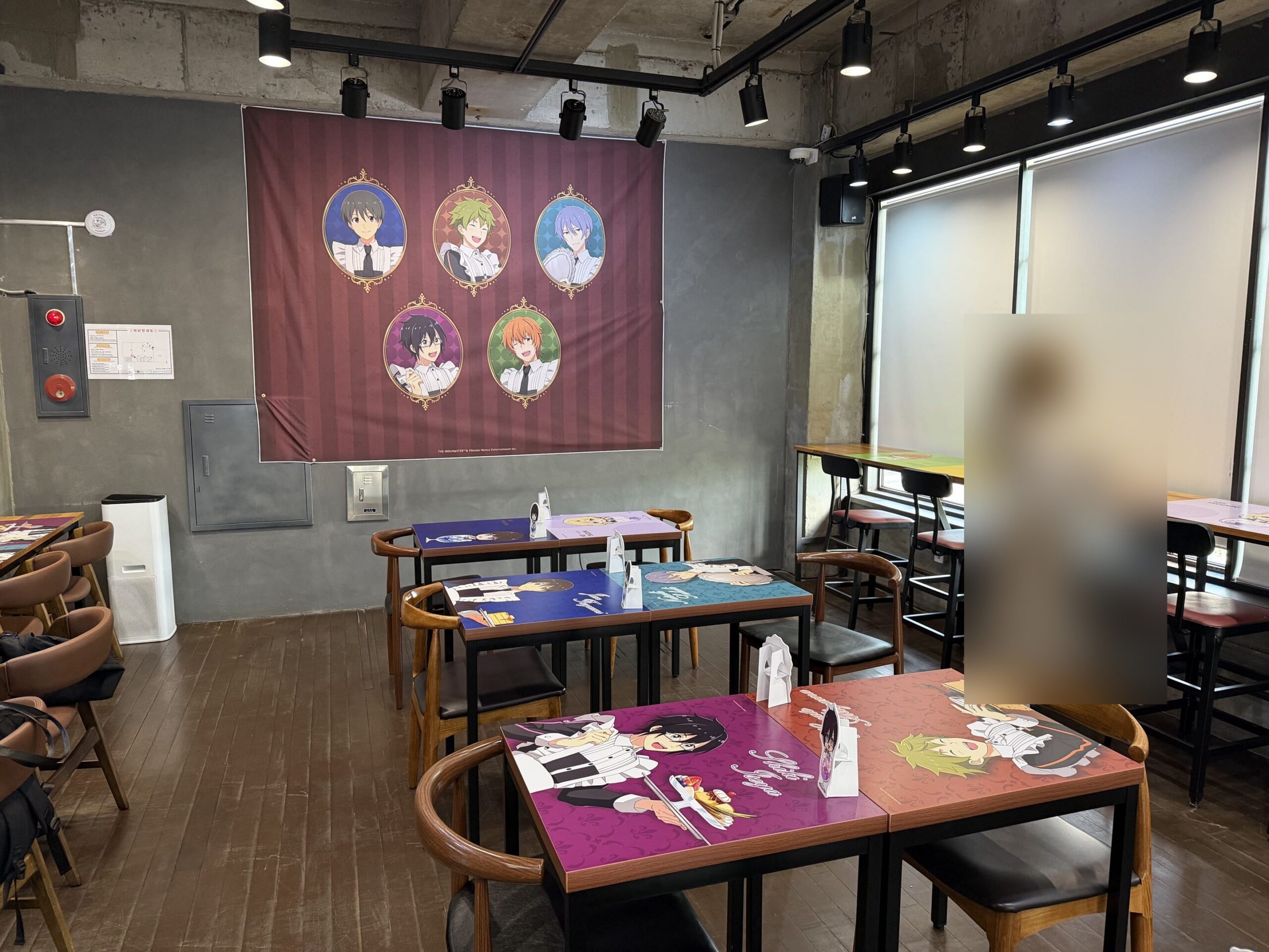 A character drawn on each table