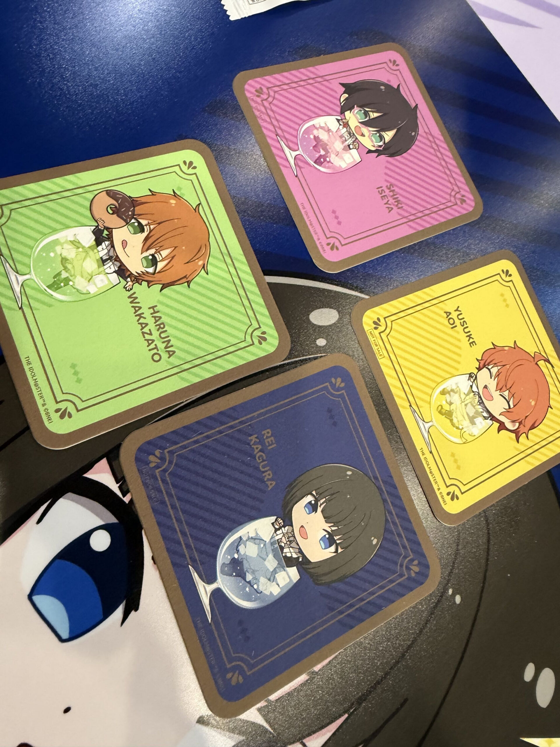 Each drink comes with a character coaster