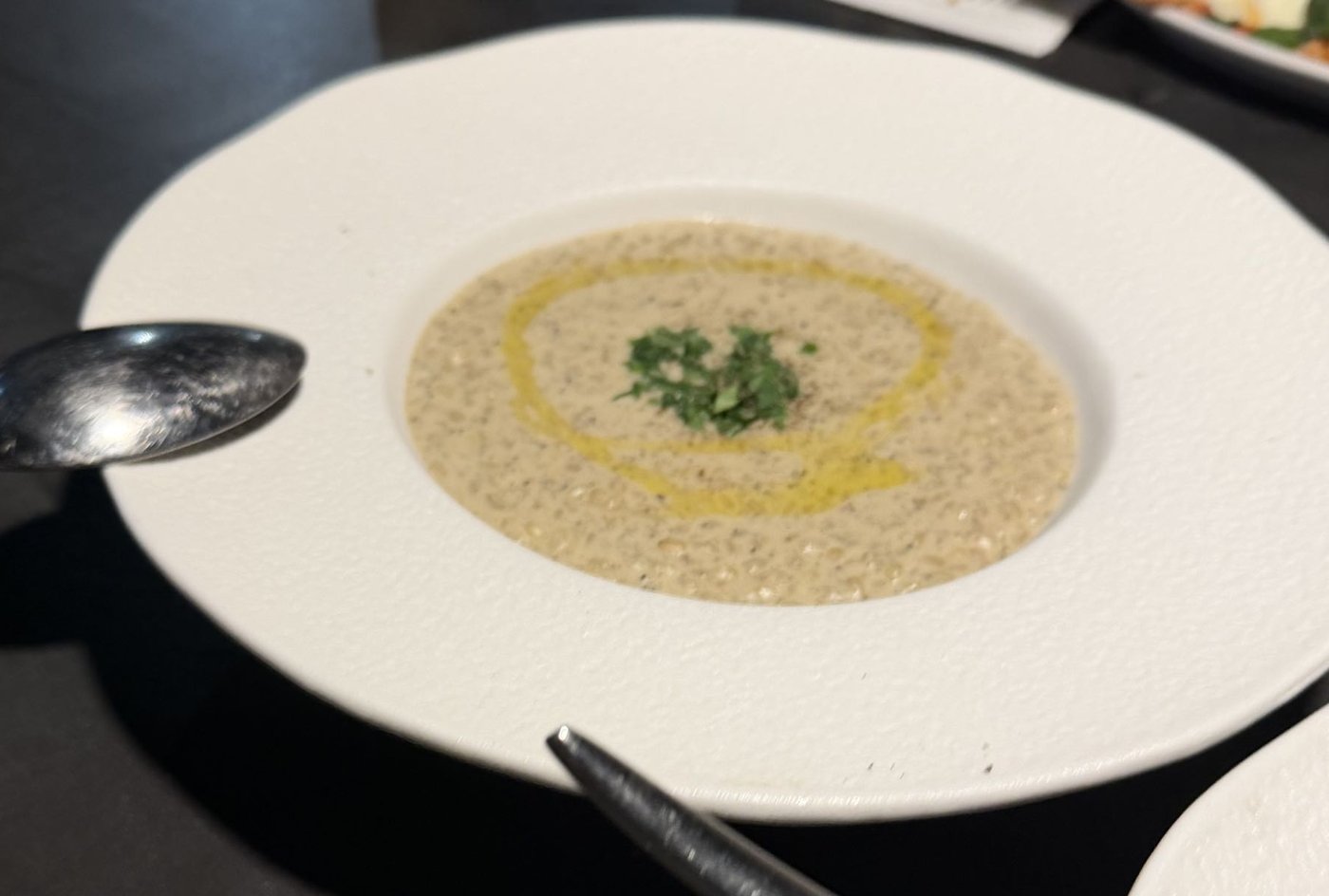 Truffle risotto, probably with truffle oil on top